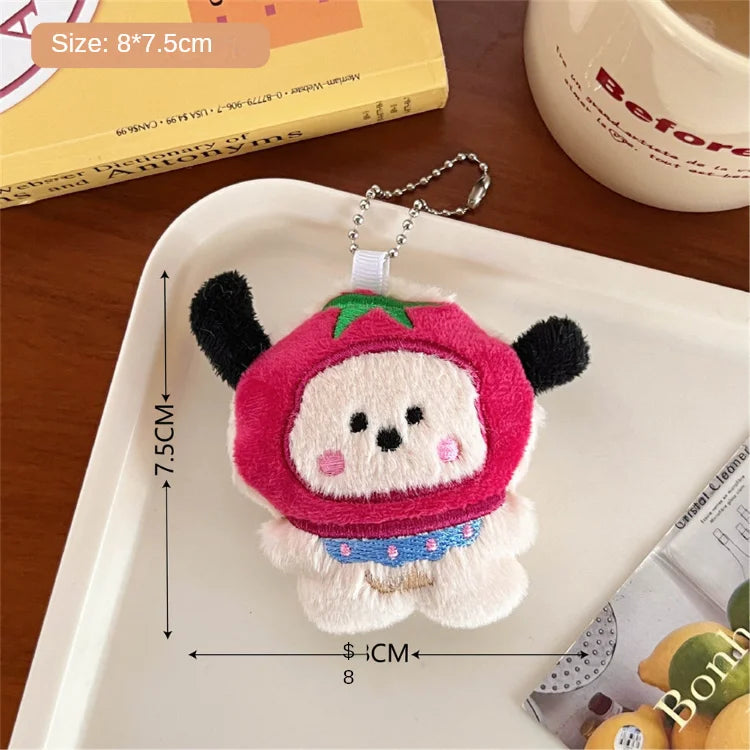 Original Cute Cartoon Plush Puppy Doll Pendant Girl Heart Bag Keychain Decoration