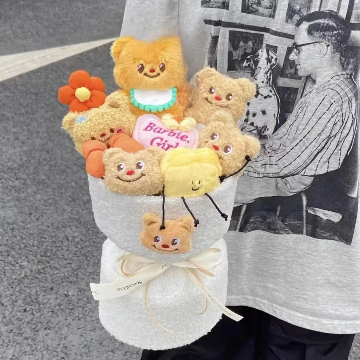 New Butter Bear Kawaii Send Girlfriend Doll Bouquet Cartoon Doll Birthday Present Halloween Gift Bouquet Christmas Girl Kids