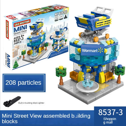 House Building Blocks Mini City Store Street View Snack Street Children's Toys Boys and Girls Gifts Compatible With Lego