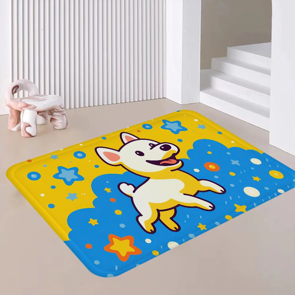 Cute Dog Long Rugs Cheaper Anti-slip Modern Living Room Balcony Printed Bedside Area Rugs