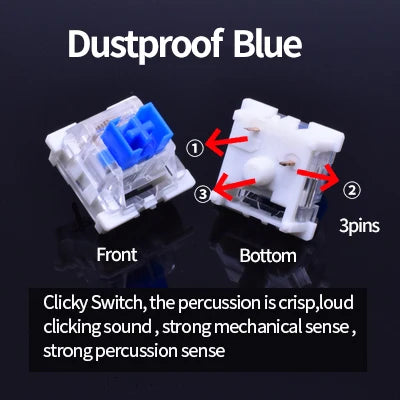 Outemu Switch for Keyboard 3Pin Dustproof Linear Tactile Clicky Silent Switches for MX Mechanical Keyboards Gaming Switch DIY