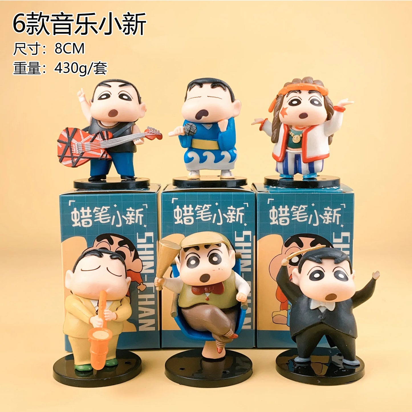 Fashion Crayon Shin chan Accessories Handmade Decoration Blind Box Desktop Ornament Anime Cartoon Toy Doll Model Gift