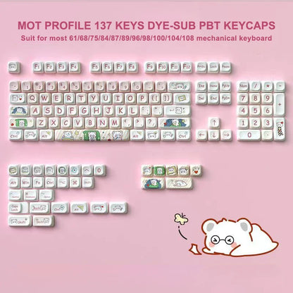 134 Keys MOA Profile Gradient Purple PBT Keycaps Customs Dye Sub Key caps for 61/87/104 Cherry MX Gaming Mechanical Keyboard