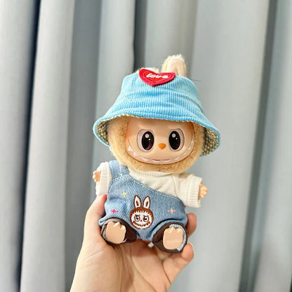 17cm Labubu II Idol Dolls Sitting Party Cute Mini Plush Doll'S Clothes Outfit Accessories For Korea Kpop Exo Clothing DIY Gift