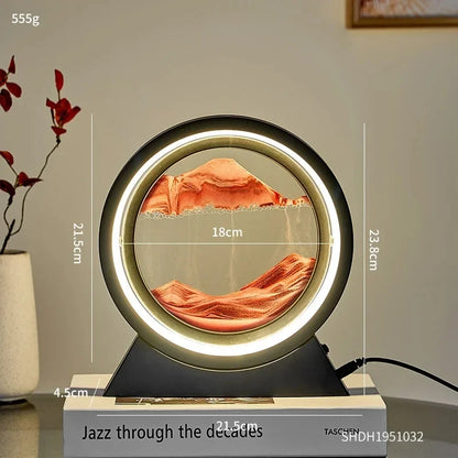 Creative Quicksand Table Lamp Moving Sand Art Picture 3D Hourglass Deep Sea Sandscape Bedroom Lamp for Home Decor Gifts