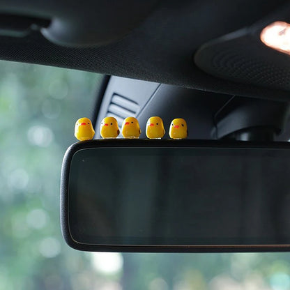 5Pcs Cute Mini Ducks Car Interior Decoration Auto Rearview Mirror Dashboard Ornaments For Woman Man Gift Car Accessories