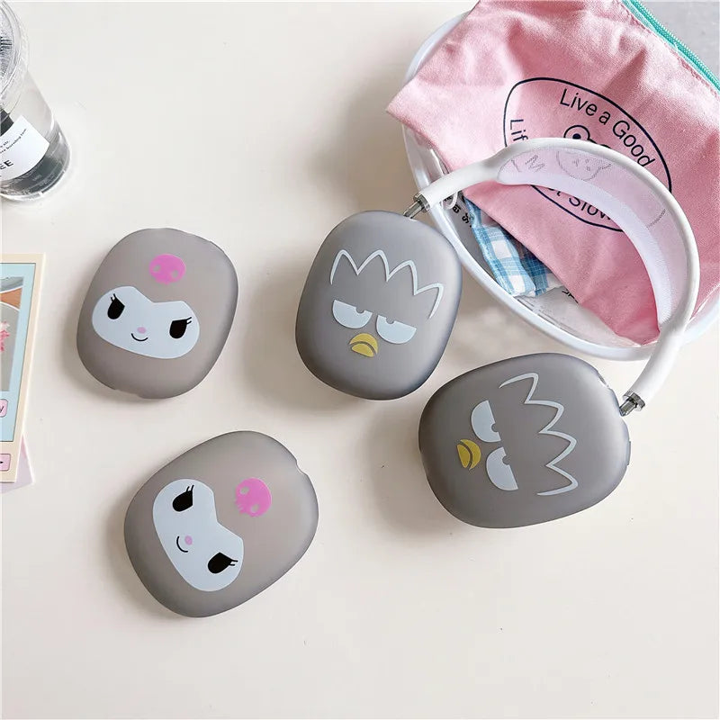 Cute Sanrio Headband Phone Earphone Case for AirPods Max Melody Kuromi BADTZ-MARU Wireless earphones Headset Sleeve Cover