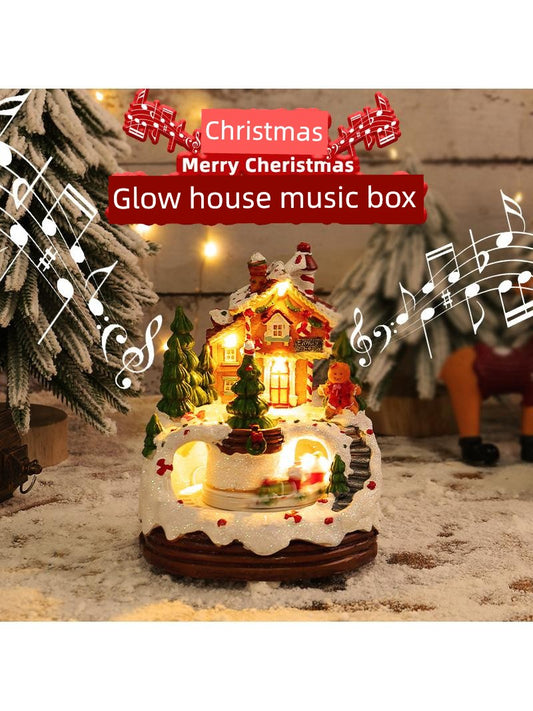 Hong Kong Love Luminous Music House Decoration New Arrival Music Box Night Light Cottage Children's Christmas Gift Toys Pastoral