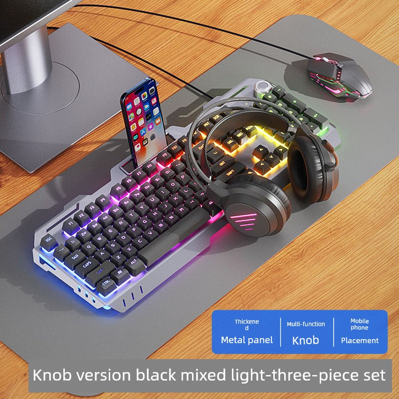 Gaming Wired Headset Three-Piece Gaming Keyboard and Mouse