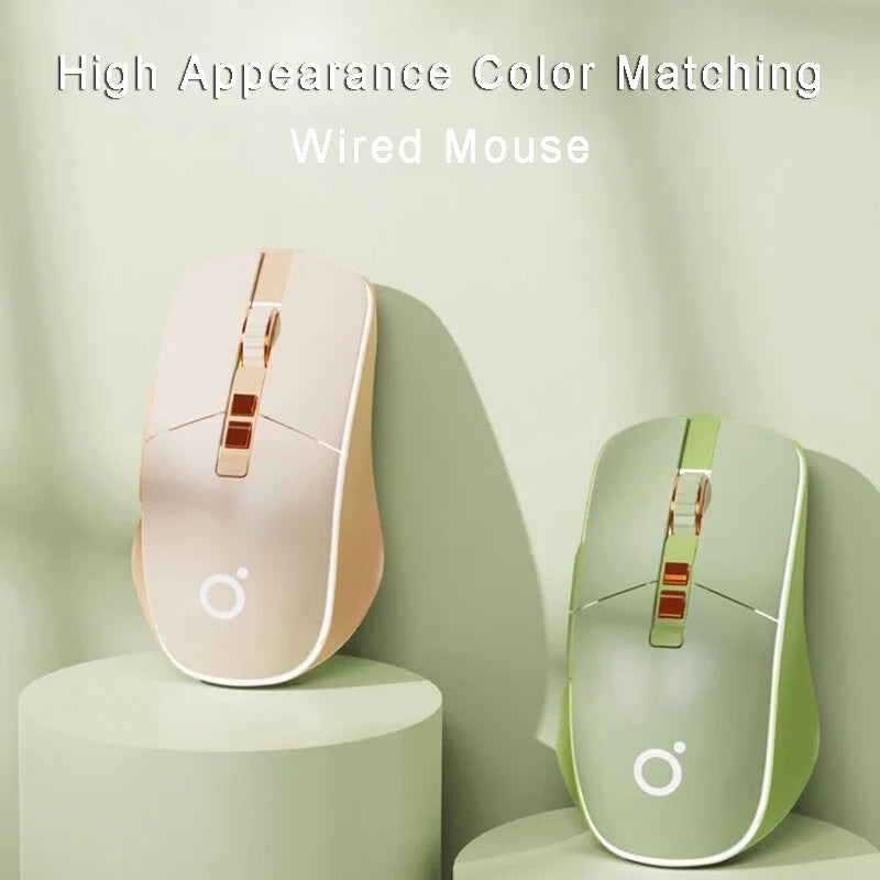 New USB Wired Mouse Ergonomic RGB Backlit Green Mice Silent Optical Girl Gamer Mause for gaming office desktop computer notebook