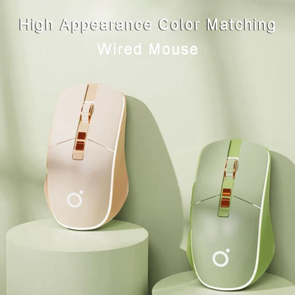 New USB Wired Mouse Ergonomic RGB Backlit Green Mice Silent Optical Girl Gamer Mause for gaming office desktop computer notebook