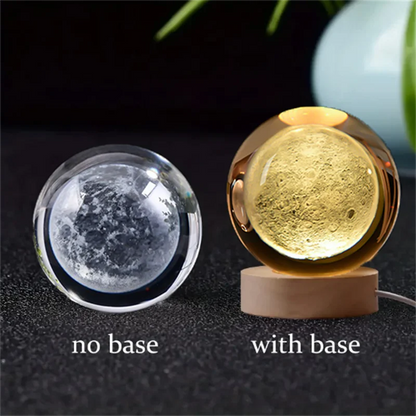 6cm 3D Crystal ball Crystal Planet Night Light Laser Engraved Solar System Globe Astronomy Birthday Gift Home Desktop Decoration