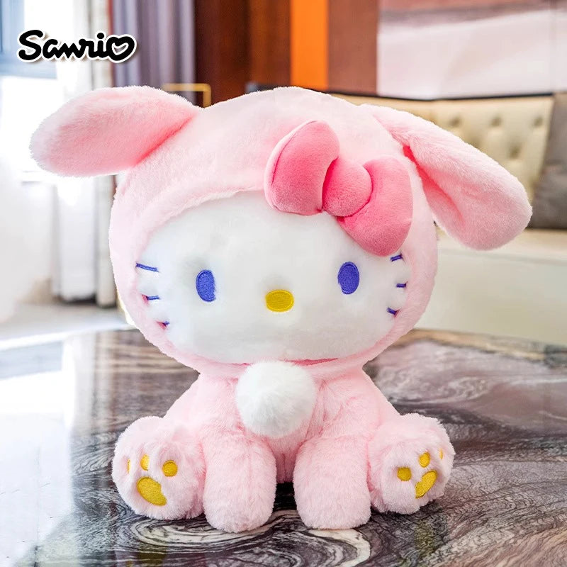 Sanrio Hello Kitty Kuromi Throw Pillow Baby Stuffed Toys Anime Cat Plush Toys Plushie Kids Gifts Children Dolls For Girls Boys