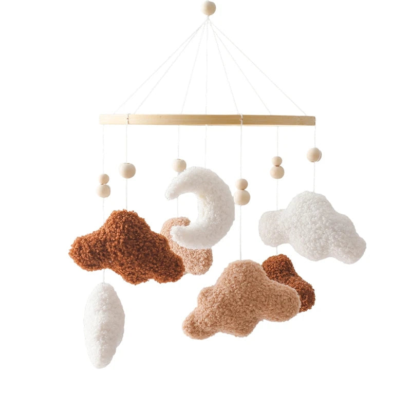 Wooden Mobile Bed Bell Crib Bracket Animal Kingdom Soft Felt Bed Bell Newborn Music Box Hanging Toy Baby Toys S for 0 12 Months