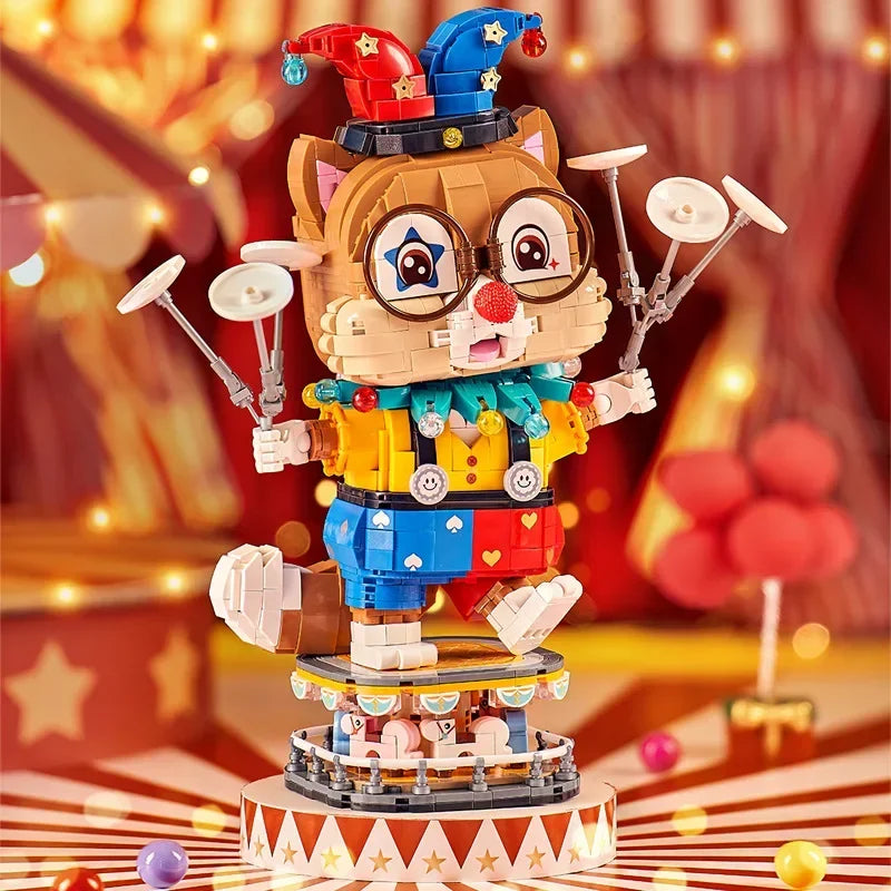 LOZ small particle puzzle building blocks acrobatic clown squirrel model toy doll decoration