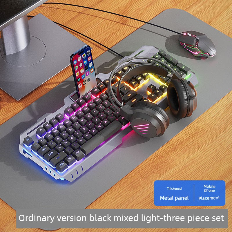 Gaming Wired Headset Three-Piece Gaming Keyboard and Mouse