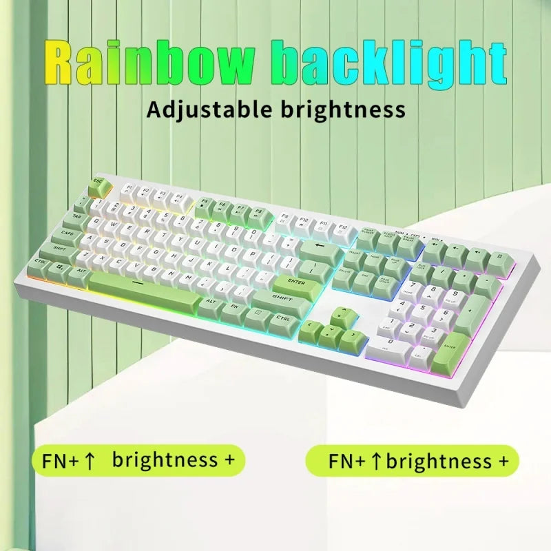 Bm108 Mechanical Gaming Keyboard With 108 Keys Color Blocked And Light Mixed Desktop Office Computer E-Sports Gaming Keyboard