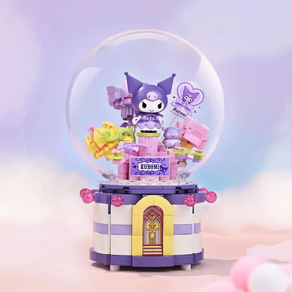 Keeppley Building Blocks Sanrio Music Box Kuromi My Melody Educational Splicing Toy Model Desktop Ornament Collection Gift