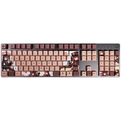 108keys Beauty Hu Tao Keycaps Mechanical Keyboard Accessories Game Genshin Impact Keycap Cherry Height PBT Keyboard Caps