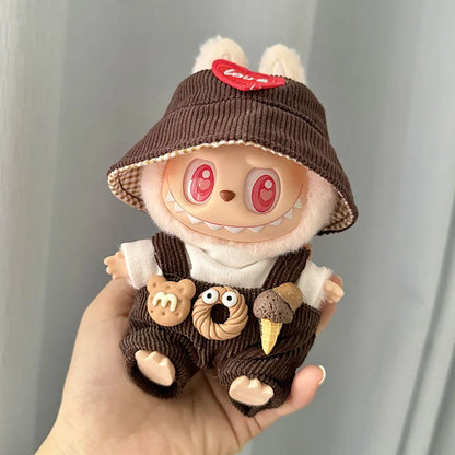 17cm Labubu I II Idol Dolls Cute Mini Plush Doll'S Clothes Korea Kpop Exo Idol Dolls DIY Accessories Pink Skirt Gifts New Style