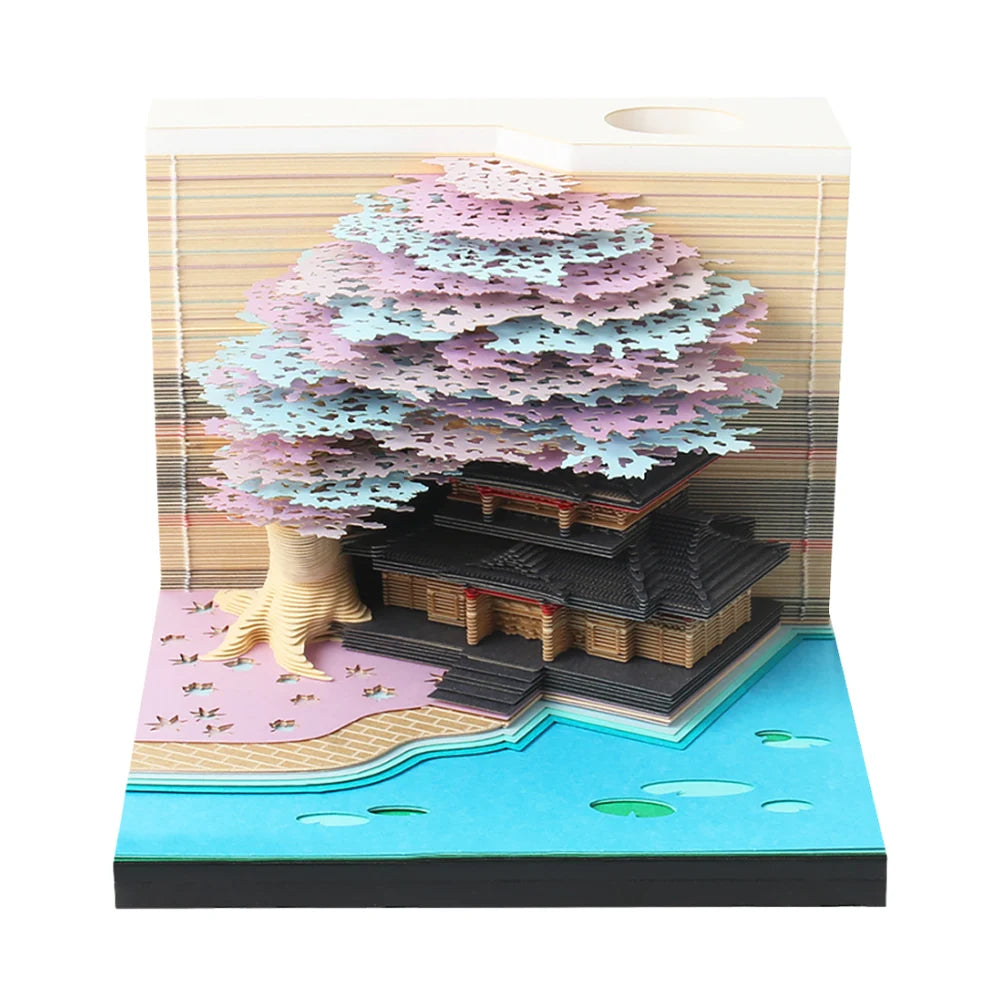 3D Desk Calendar 2025 Time Piece Calendar Decorative Paper Carving Calendar Memo Pad Calendar for House Sculpture Present