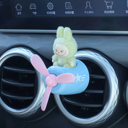 Labubu The Monsters Have A Seat Mengli Car Aromatherapy Doll Car Air Outlet Small Aircraft Cartoon Ornament Decoration Gift