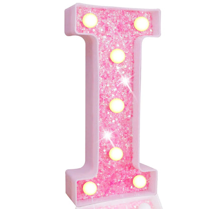 NEW DIY LED Letter Lights Glitter Alphabet Light Up Letter Sign Night Light Gifts Birthday Wedding Christmas Party Decoration