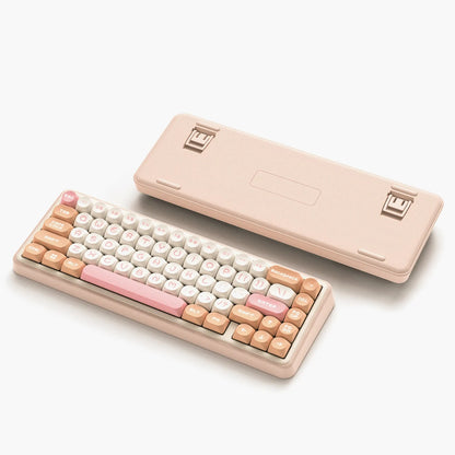 Womier WK60 Creamy Pink 3-Mode Mechanical Keyboard Gasket Mount RGB Wireless Gaming Keyboard Hot Swap Gamer Keyboard for Win Mac