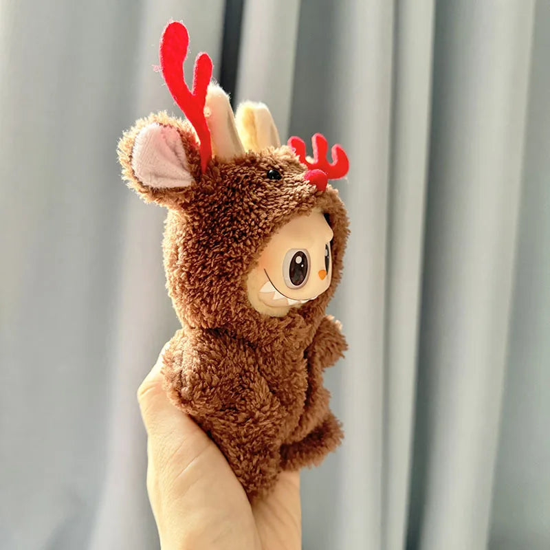 17cm Labubu I II Idol Dolls Cute Mini Plush Doll'S Clothes Korea Kpop Exo Idol Dolls Christmas Decor Deer DIY Accessories Gifts