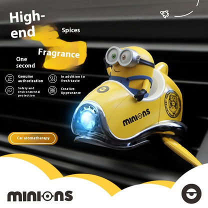 Minions New Cartoon Car Air Freshener Rotating Propeller Outlet Fragrance Magnetic Design Auto Accessories Interior Perfume gift