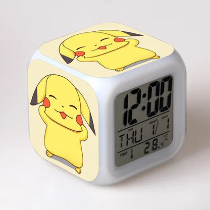 Pokemon Pikachu LED Glowing Alarms for Children Bedroom Decoration Kids Digital Glowings Alarm Clock Desk Decor Christmas Gift