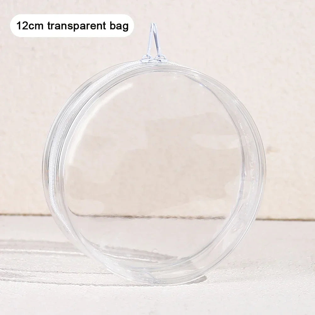 12/14cm Multi-color Doll Storage BagTransparent Round Doll Bag Circular Hanging Outdoor Doll Display Bag with Keychain