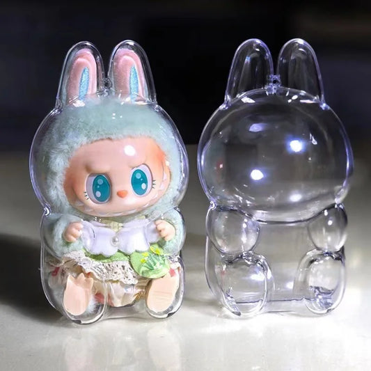 V1 V2 labubu Protective Cover labubu protector case sitting party transparent protective shell dust cover doll Transparent cover