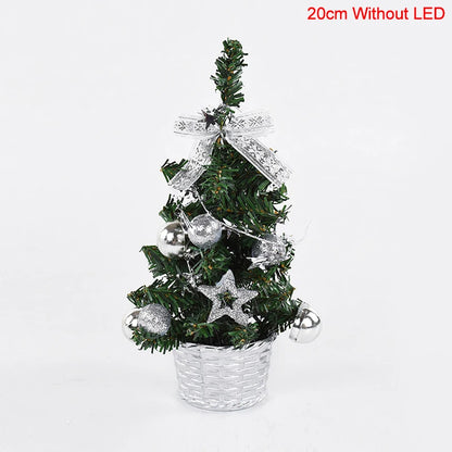 20/30cm Artificial Christmas Tree with LED Light Balls 2024 Christmas Decoration for Home 2025 New Year Gift Xmas Table Ornament