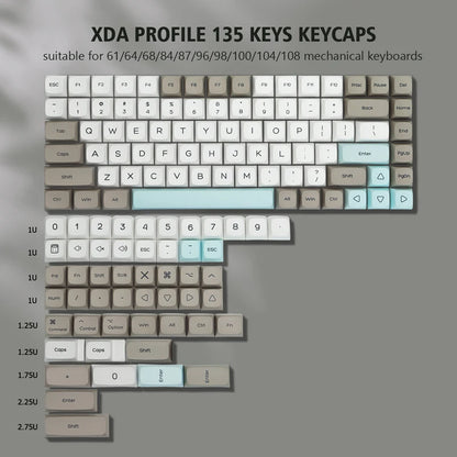 143 keys Coffee Cat PBT Keycap 5 Sides DYE-SUB XDA Profile Customized Keycaps For Cherry MX Switch Gamer Mechanical Keyboards