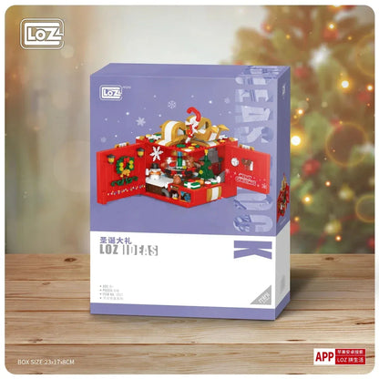 LOZ Christmas Building Block Toy Gift Box Navida Mini Blocks New Year Assembled Christmas Puzzle Assembly Model Decoration 1937