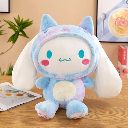 Sanrio Cartoon Kawali Kuromi Hello Kitty My Melody Cinnamoroll Pillow Plush Toys Soft Stuffed Dolls for Kids Birthday Gifts