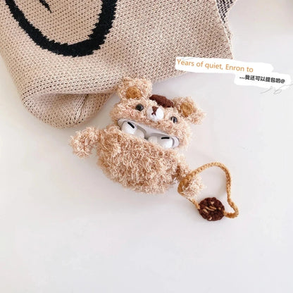 Fun Hairy Furry Lovely For Girl Gift Plush Cute Bear With Backpack Doll Case For Apple AirPods Pro Cover For AirPods 2 3