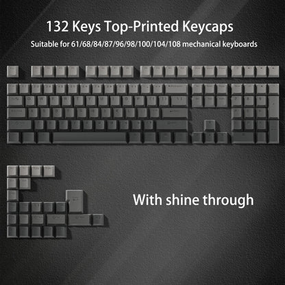 136 Key Side Print Gradient Red Cherry Profile PBT keycaps Double Shot Shine Through Backlit Key Caps For MX Mechanical Keyboard