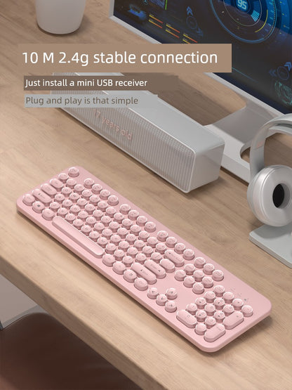 Retro Punk Game Office Cute Wireless Keyboard