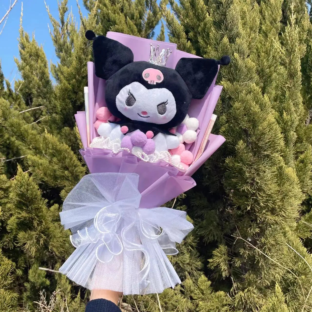 Cartoon Doll Flower bouquet Kuromi Cinnamoroll Mymelody KT Kawaii  Anime Plush Toys ValentineGirls Christmas Graduation Gifts