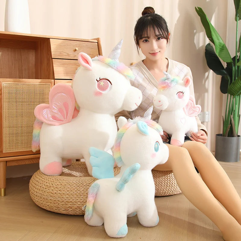 Cute Unicorn Plush Toy Stuffed Animal Plushies Unicorn Pillow Kids Toys Birthday Christmas Gift for Girls Boys