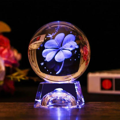 LED Crystal Ball 3D Solar System Planets Crystal Ball Glass Ball Home Decoration Valentine's Day Gift Ornament