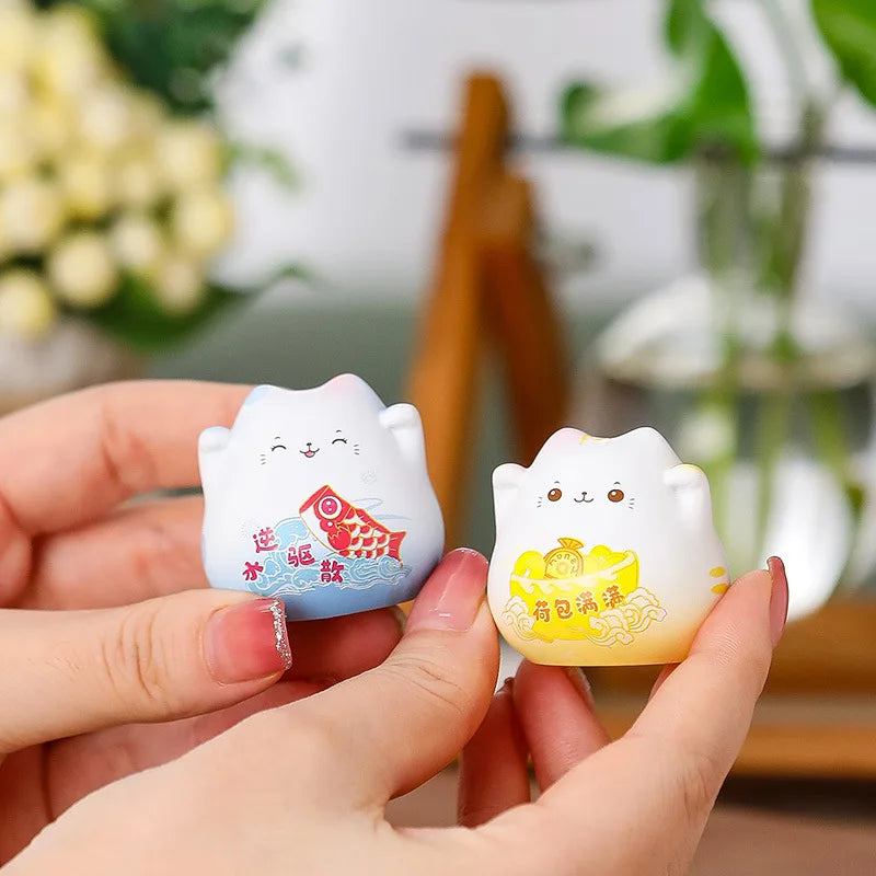 Kawaii Maneki Neko Home Decor Lucky Cat Ornament Feng Shui Ceramic Fortune Cat Statue Room Decor desk Accessories 2024 Gift