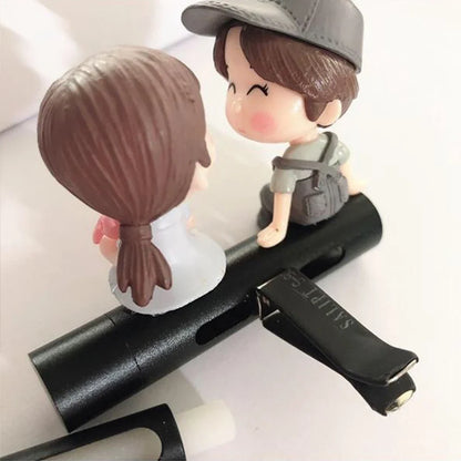 Car Air Freshener Cute Couple Doll Cartoon Lovers Car Accessories Interior Metal Aromatherapy Air Vent Clip Perfume Ornament