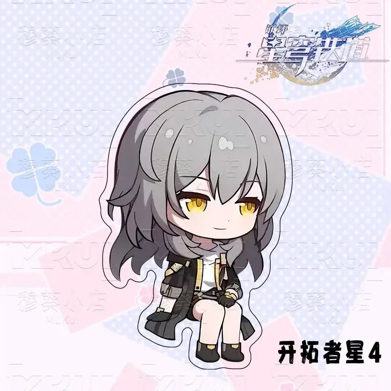 Honkai:Star Rail Boothill Jade Live Broadcast Guest Or Host Magnetic Sofa Sitting Character Acrylic Fridge Sticker Desk Ornament