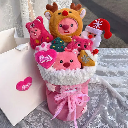 Loopy Cute Beaver Doll Creative Bouquet Pink Memory Series Animation Doll Gives Girlfriend A Romantic Gift Christmas Bouquet