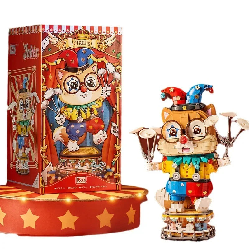 LOZ small particle puzzle building blocks acrobatic clown squirrel model toy doll decoration