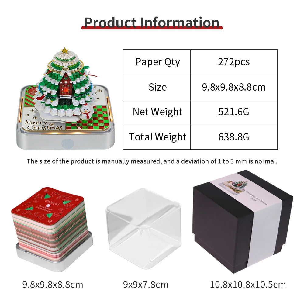 Christmas Decoration Ornaments Christmas Tree 3D Memo Pad Birthday Gifts Notepad Calendar 2025 For Kids New Year Home Decor