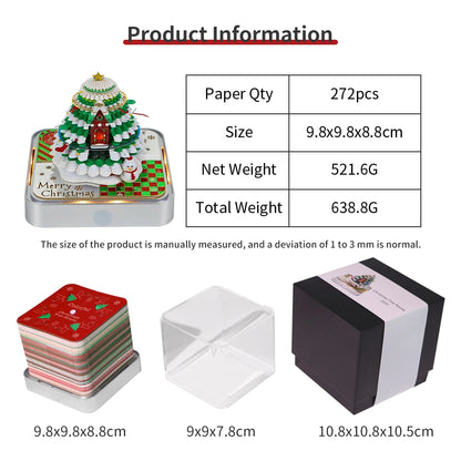 Christmas Decoration Ornaments Christmas Tree 3D Memo Pad Birthday Gifts Notepad Calendar 2025 For Kids New Year Home Decor